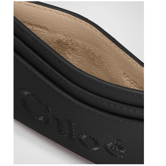 NEW $290 Chloe Sense Logo Calfskin Card Case in Black Leather! - Picture 4 of 11